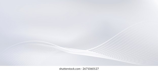 abstract white background. Abstract background with flowing lines. Digital future technology simple modern.