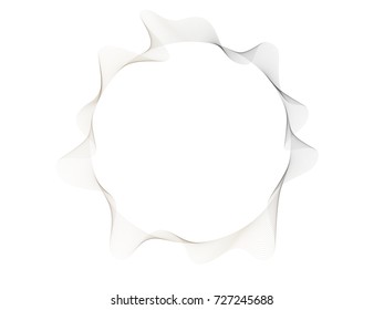 Abstract  white background with flowing wave lines circle frame for design element, banner, background.