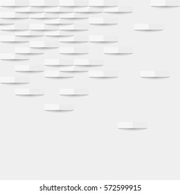 Abstract white background with folds and shadows, vector illustration