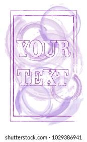 abstract white background with white frame and purple circles, your text