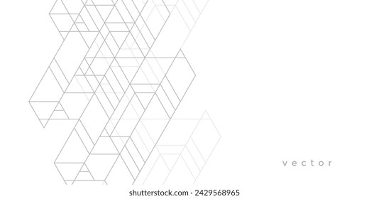 Fondo blanco abstracto de líneas geométricas. Dibujo de geometría. Ilustración vectorial.