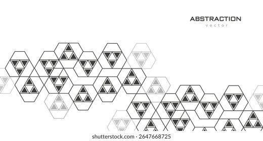 Abstract white background from geometric lines. Geometry drawing. Vector illustration.