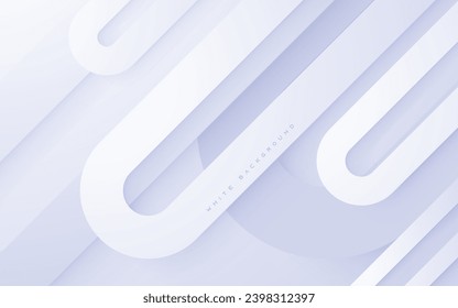Abstract white background. Geometric shape light and shadow abstract design vector.