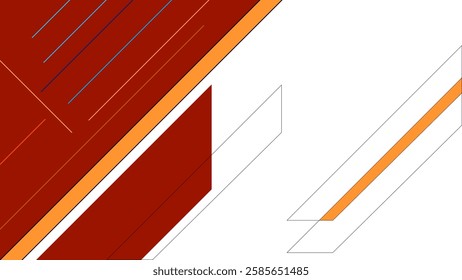 ABSTRACT WHITE BACKGROUND WITH GEOMETRIC SHAPES FLAT ORANGE BLUE COLOR DESIGN VECTOR TEMPLATE FOR WALLPAPER, COVER DESIGN