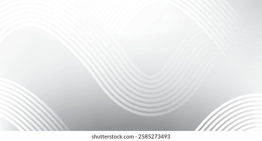 abstract White background with White glowing circle lines. Geometric stripe line art design. Modern shiny blue lines. Futuristic technology concept