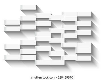 Abstract white background with glowing rectangles for business cards or covers. Vector illustration