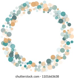 Abstract white background with gold and blue confetti transparent dots. Elements of different size and color. Suitable for backgrounds for greeting cards and posters, New Year's design