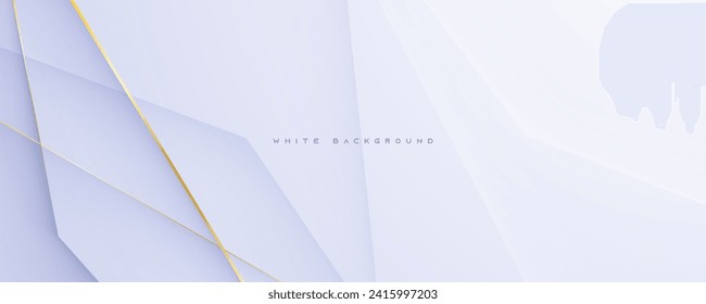 Abstract white background with gold line decorative shape abstract design vector.