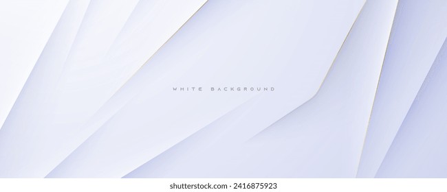 Abstract white background with gold line decorative shape abstract design vector.