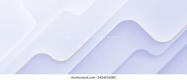 Abstract white background with gold line decorative shape abstract design vector.