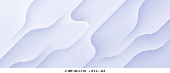 Fondo blanco Abstractas con línea de oro forma decorativa Vector de diseño abstracto.