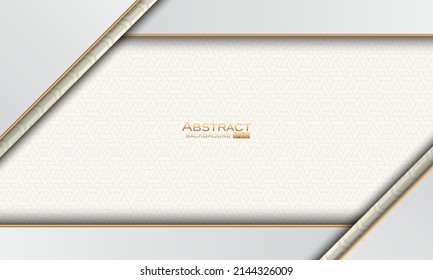 Abstract white background with gold textured patterns and lines