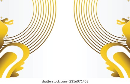 Abstract white background with golden elements.