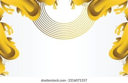 Abstract white background with golden elements.