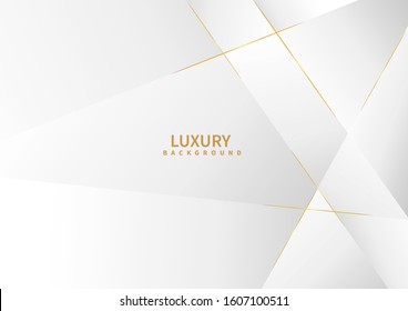 Abstract white background with golden line luxury. Vector illustration
