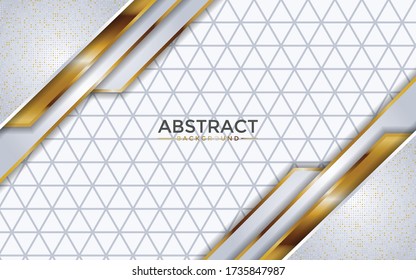 Abstract white background with golden line