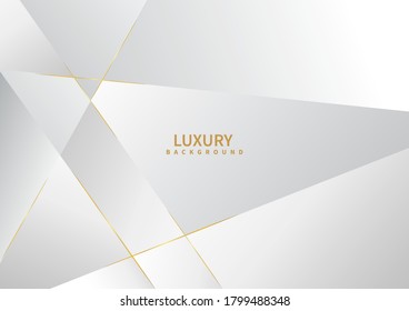 Abstract white background with golden line luxury. Vector illustration