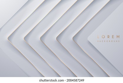 Abstract white background with golden lines