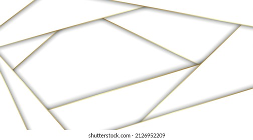 Abstract white background with golden lines - Vector illustration