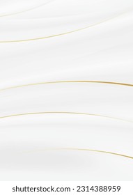 Abstract white background with golden lines. 