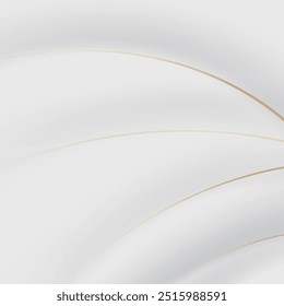 Abstrakter weißer Hintergrund mit goldenen Linien. Vektorgrafik für Ihr Design.