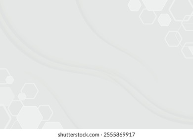 abstract white background with gradient color and artistic dynamic line and hexagonal shape 