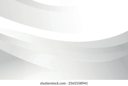 Abstract white background with gradient color and artistic dynamic line decoration, vector, PNG, transparent