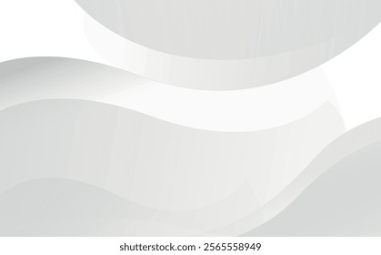 Abstract white background with gradient color and artistic dynamic line decoration, vector, PNG, transparent