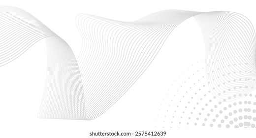 abstract white background with gradient color and artistic dynamic wave line decoration