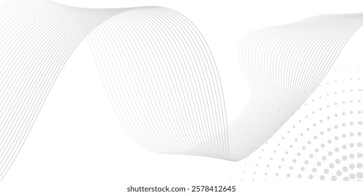 abstract white background with gradient color and artistic dynamic wave line decoration