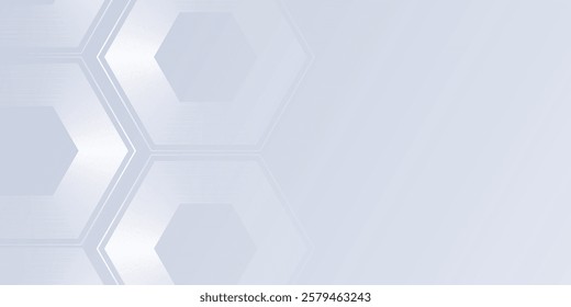 Abstract white background with gradient color and artistic dynamic lhexagon modern