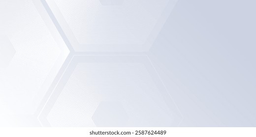 Abstract white background with gradient color and artistic dynamic lhexagon decoration design abstract modern art