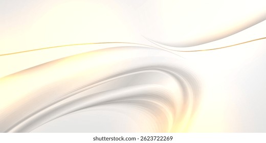 abstract white background with gradient color and artistic dynamic golden line
