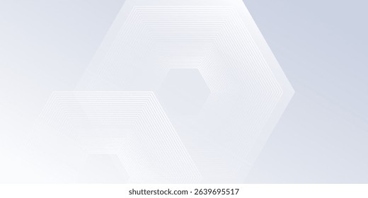 Abstract white background with gradient color and artistic dynamic hexagon decoration simple abstract modern
