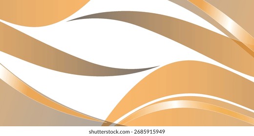 Fondo blanco abstracto con color degradado y decoración artística de línea dinámica de oro. EPS 10