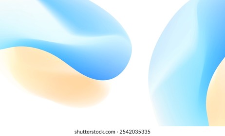 ABSTRACT WHITE BACKGROUND WITH GRADIENT MESH SMOOTH LIQUID BLUE ORANGE COLOR DESIGN VECTOR TEMPLATE GOOD FOR MODERN WEBSITE, WALLPAPER, COVER DESIGN 