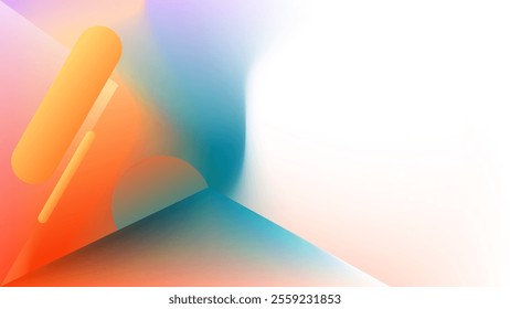 ABSTRACT WHITE BACKGROUND WITH GRADIENT MESH SMOOTH LIQUID BLUE ORANGE PURPLE COLOR WTIH GEOMETRIC SHAPES DESIGN VECTOR TEMPLATE GOOD FOR MODERN WEBSITE, WALLPAPER, COVER DESIGN 