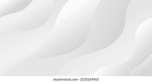 Abstract white background with gray dynamic curve. Vector illustration