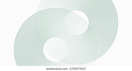 Abstract white background with green circle lines. Digital future technology concept. vector illustration eps 10.