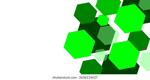 Abstrakter weißer Hintergrund mit grünen Sechsecken. Vektorgrafik