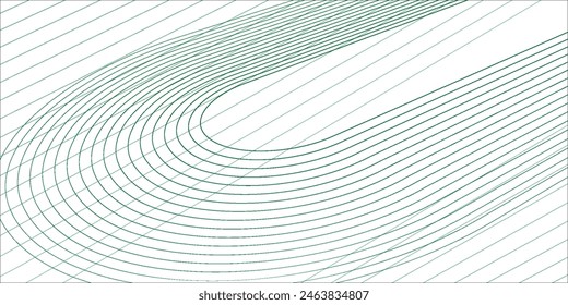 Abstract white background with green lines. Minimal lines. Geometric linear pattern. Modern design. Futuristic technology concept.
