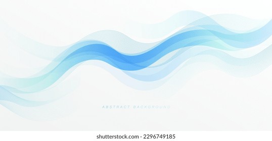 Resumen de fondo blanco con una ola de color turquesa y degradado azul. Forma simple de la curva de onda azul claro. Diseño moderno de plantillas de banner. Cartel, portada, banner, folleto, sitio web, volante