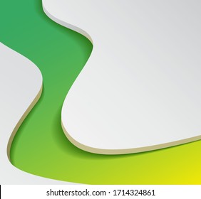 abstract white background with green wave