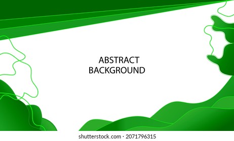abstract white background with green wave
