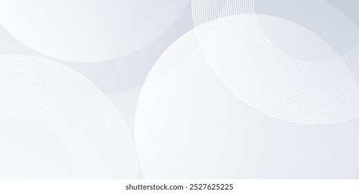 Abstract white background with grey circle lines. Digital future technology concept abstract