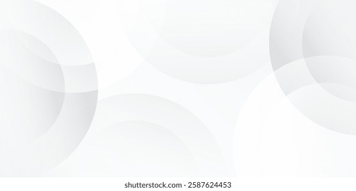 Abstract white background with grey circle lines. Digital future technology concept background art abstract