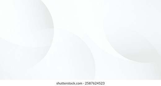 Abstract white background with grey circle lines. Digital future technology concept background art