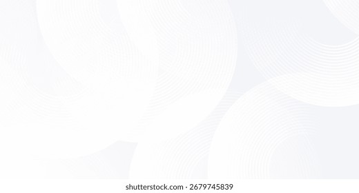 Fundo branco abstrato com linhas de círculo cinza. Tecnologia futura digital arte design moderno simples
