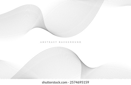 Abstract white background with grey wavy lines. Vector illustration with wave stripes