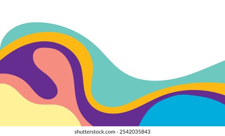 ABSTRACT WHITE BACKGROUND WITH HAND DRAWN SHAPES COLORFUL FLAT PASTEL DESIGN VECTOR TEMPLATE FOR WALLPAPER, COVER DESIGN